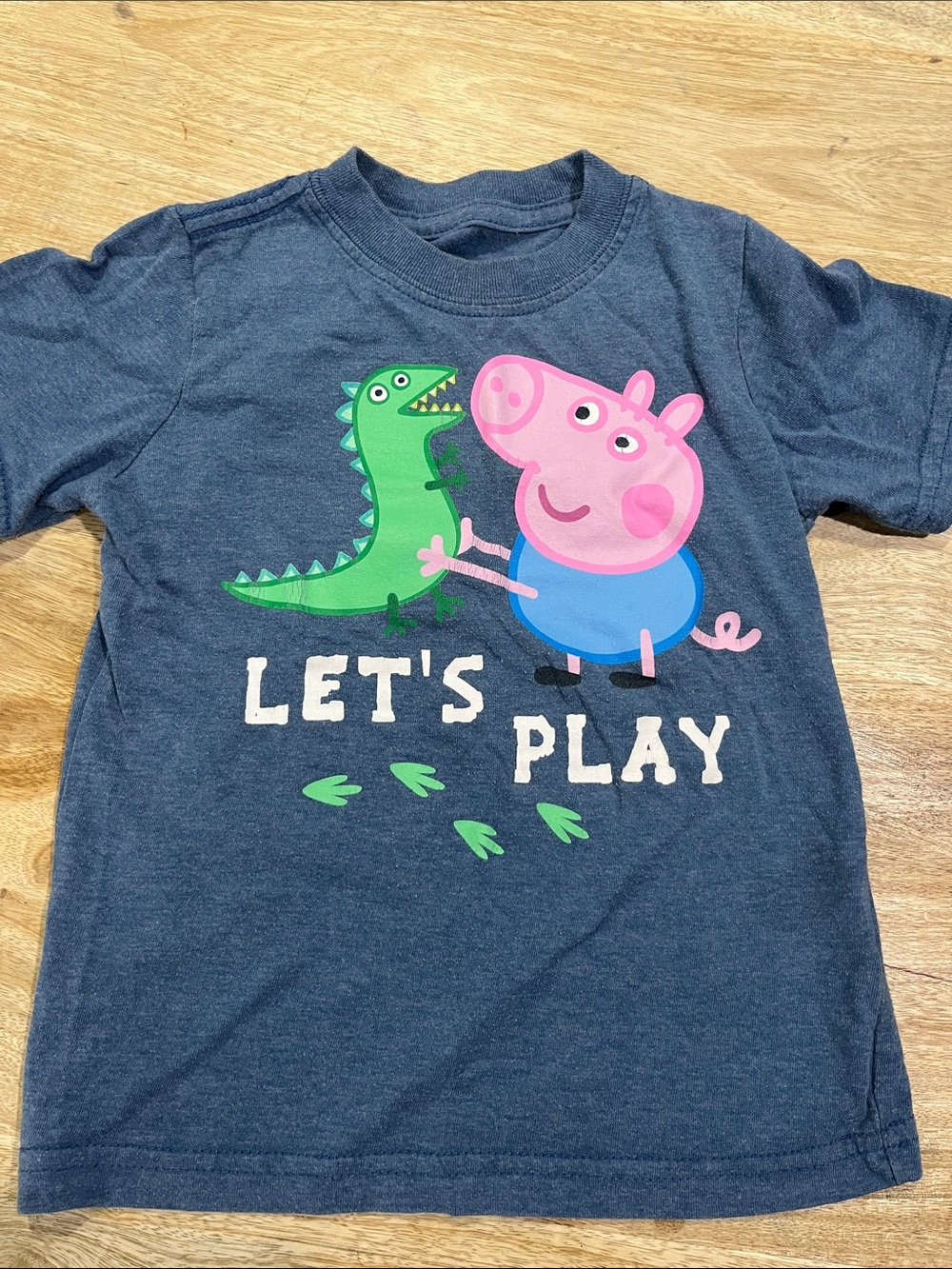 Peppa Pig Navy Tee with Pink Peppa and Green Dino